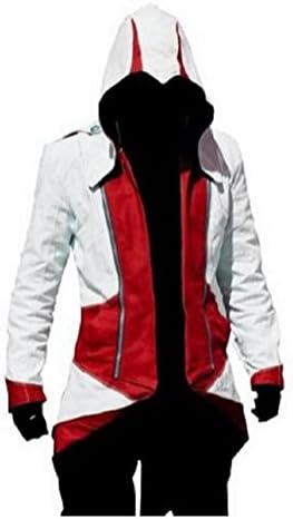 QualityBuyNow Cosplay Costume Hoodie/Jacket/Coat,White Red Men XS