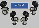 4 Permanent Coffee Filters for Keurig B30, B31, B40, B41, B60, B70, K40, K45, K65, K75. Replaces Keurig My K-cup(tm), Solofill(tm), Ekobrew(tm) and all other reusable coffee filters for Keurig Home Single Cup Brewing Systems ()