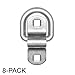 Stainless Steel Tie Down, Surface Mount D-Ring 6,000 lb. Capacity Tiedowns 8-Pack
