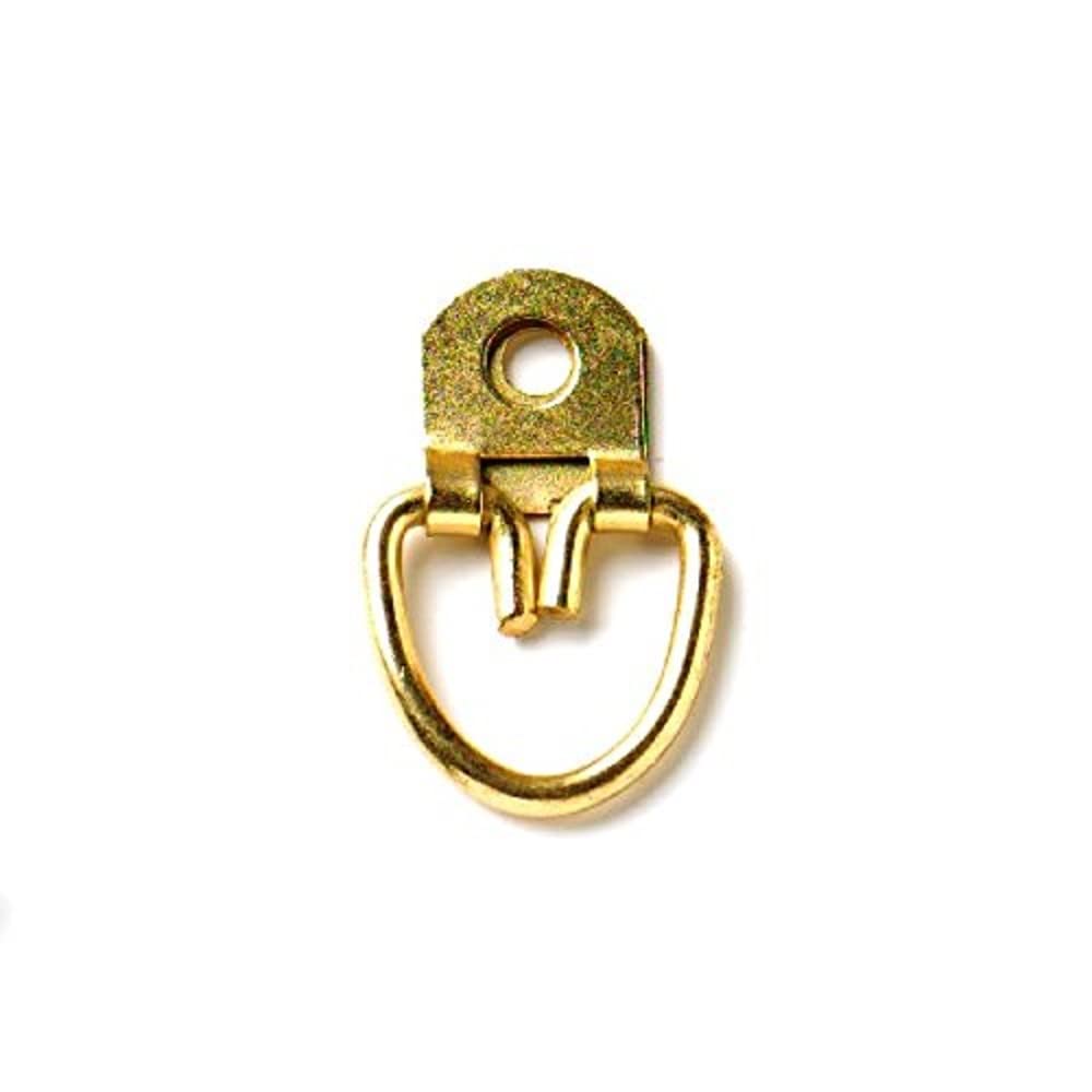 Merriway BH03821 (10 Pcs) Heavy Duty Picture Mirror Hanger, 1 Hole Brass Plated 30 x 15mm - Pack of 10 Pieces