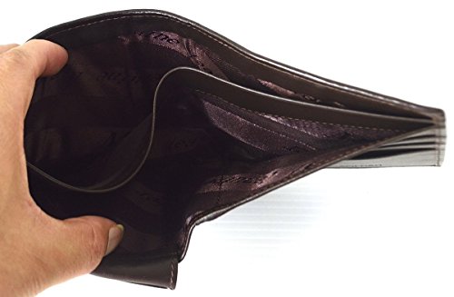 Authentic M Crocodile Skin Men's Bifold Crocodile Big Tail Skin Leather Wallet (Dark Brown)