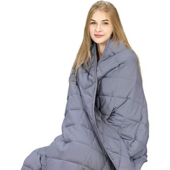 bedextra Weighted Blanket 12lbs for Adult Kids - 100% Organic Cotton 48