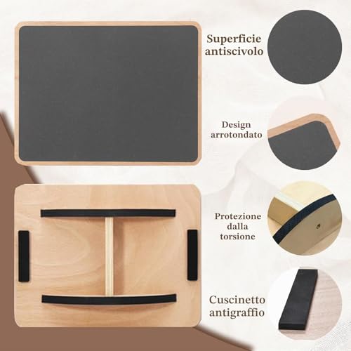 Professional Wooden Balance Board, Non-Slip Balance Board of Adult Balance Trainer, Physical Therapy Balance Edge, Non-Slip Roller, Core Strength, Stability