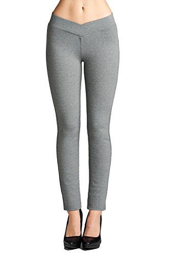 L21 Womens Slim Fit Stretch Professional Ponte Pants, Heather Grey, Large'
