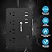 USB C Surge Protector Power Strip with 10 Outlets & 4 USB Charging Port, 6 Ft Extension Cord, Flat Plug, (1875W/15A/1700J), Wall Mount for Home Office, ETL Listed, Black