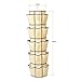 5-Tier Carousel Nursery Organizer EZOWare Collapsible Closet Hanging Shelves Storage with 360° Swivel Hook and 30 Pocket - Beige For Nursery Children Bedroom Laundry Dresser