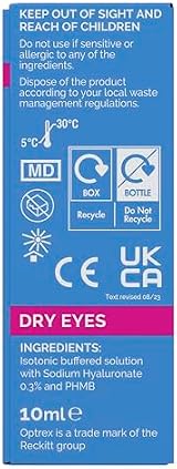 Optrex Moisturising Eye Drops 10ml Contact Lens Safe Soothes Irritation view 10