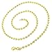 Sterling Silver Italian 3mm Ball Bead Moon Cut Solid 925 Yellow Gold Beaded Necklace Chain - 16” - 40