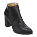 Chase & Chloe Sam-1Women's Side Zipper Block Heel Ankle High Booties (8.5, Black)