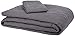 Amazon Basics Oversized Quilt Bed Set, Embossed Coverlet and Sham - Twin, Dark Gray Floral