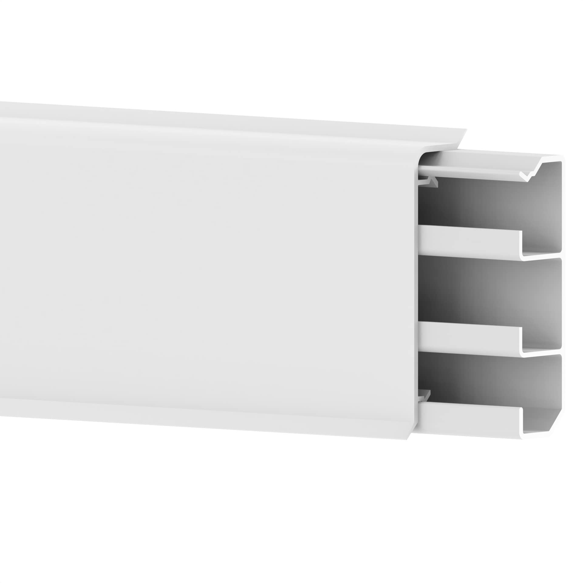 Cablecoach 6 m PVC Skirting Board with Integrated Cable Duct White Height 70 mm (Pack of 4)