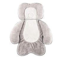 KAKIBLIN 3 in 1 Baby Stroller Seat Cushion, Infant Car Seat Pad Baby Head Pillow Neck Support Cushion for Newborn and Toddler 0-12 Month, Grey