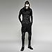 Gothic Hole T Shirt Costumes Double Layers Irregular Hooded Black T-shirt Punk Ripped Men Casual Tee Tops (M)