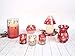 Pavilion - Snowflake Patterned Ombre Red Crackled Glass Jar Candle Shade