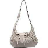 Canvas Hobo Bag Crossbody Purse Womens Bow Shoulder Bag Vintage Tote Handbag Casual Shopper Satchel Messenger Purse for Women