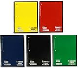 Norcom Wide Ruled Spiral Bound Notebook 70 Sheets Assorted Colors (Pack of 5)