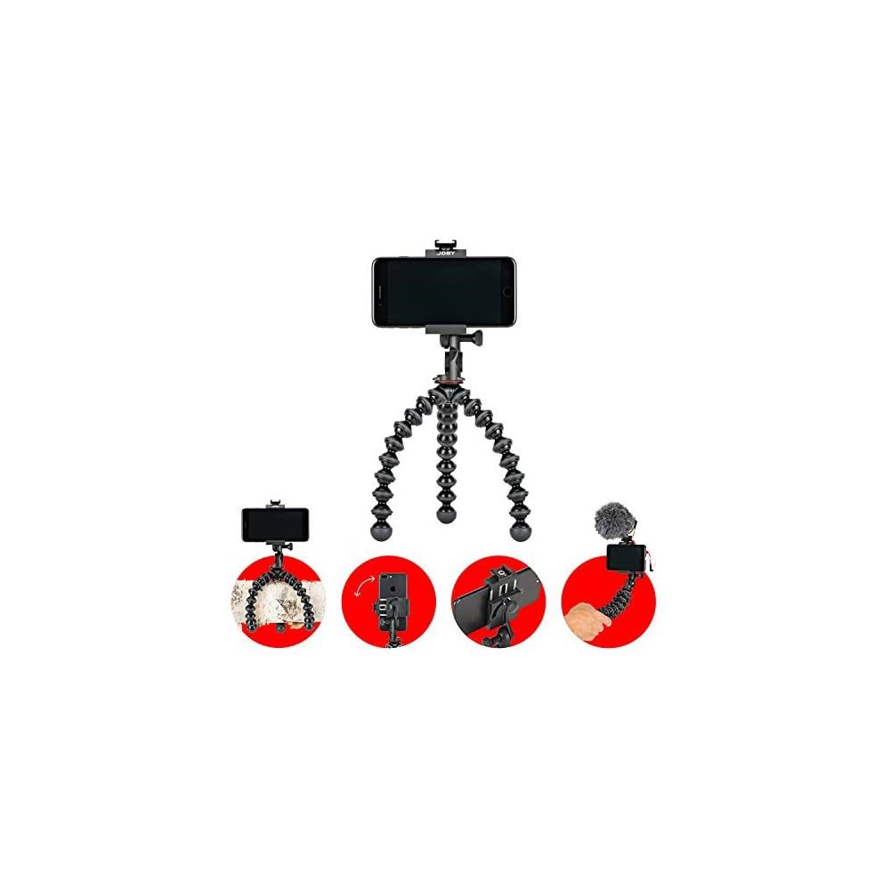 JOBY JB01551-BWW GripTight PRO 2 GorillaPod, Universal Phone Holder and Pro-Grade Flexible Tripod for Any Smartphone and iPhone with or without a Case