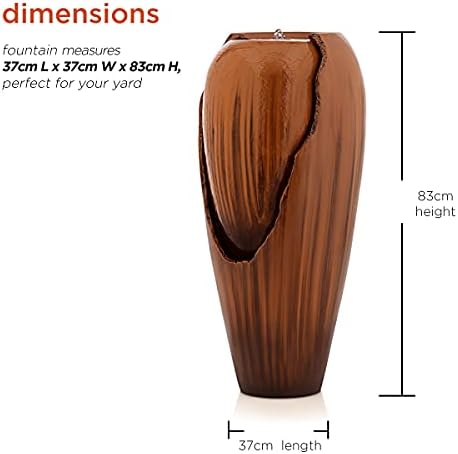 Outdoor tiered jar fountain with cascading water tiers.