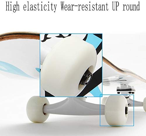 WRISCG Skateboard Planche à roulettes en Bois d'Erable Skateboards Complet Mini Cruiser Skate avec roulements à Billes ABEC High Speed, pour Les Enfants, Jeunes et Adultes