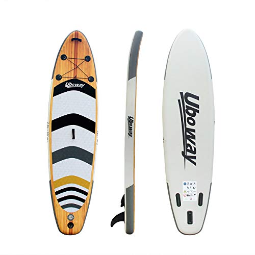 UBOWAY Two Layer Inflatable Stand Up Paddle Board 11 ft Long 32 inch Wide 6 inch Thick iSUP with