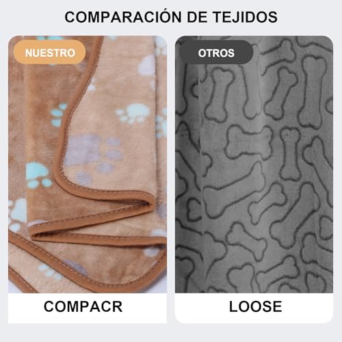 7CDXD 3 Piezas Cobijas para Perro,77x 55cm de Perro Mascota Manta de Cachorro con Estampado de Pata para Perro Pequeño Gato Estera Suave y Cálida para Dormir para Animales Cobijas para Cama,Lavable