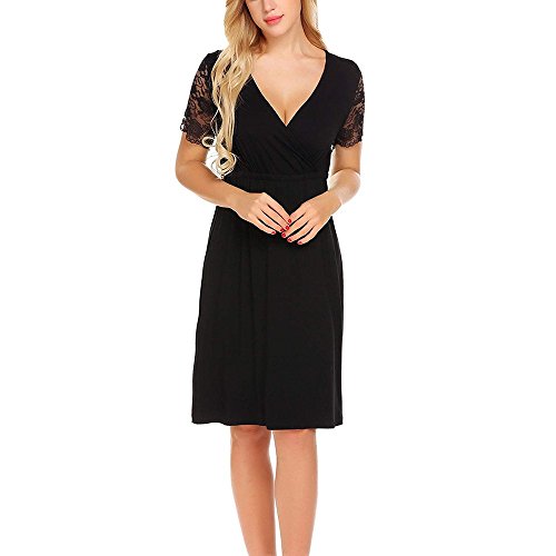 Londony ♥‿♥ Clearance Clothing 815,Pregnant Womens Nursing Nightgown Pregnancy Dress Lace Splice Maternity Dress