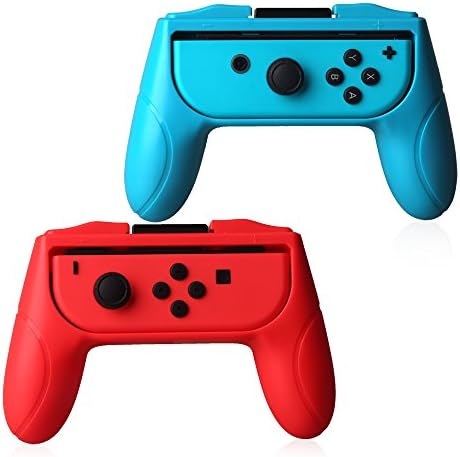 VSEER Joy-Con Hand-Grips for Nintendo Switch, Nintendo Switch Joy-con Wear-Resistant Handle Grip (Red and Blue, Set of 2)