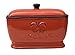 ACK Tuscany Colorful Hand Painted Fleur De Lis Burnt Orange Bread Container, 82075