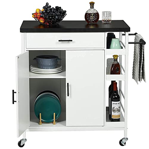 Hasuit Kitchen Island Cart with Storage, Rolling Kitchen Island with