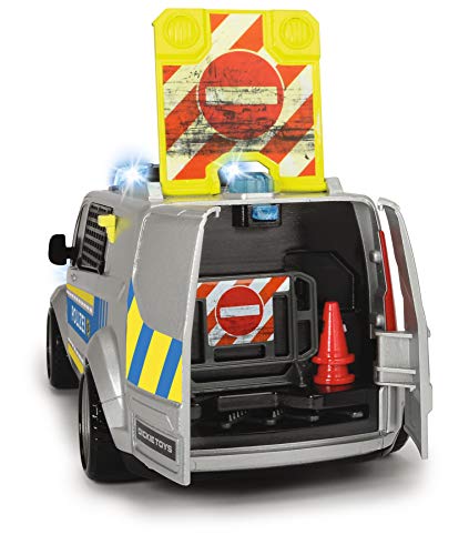 Dickie Toys - Ford Transit Police – 28 cm großes Polizeiauto, mit Absperrungen, Sirene und Licht, Autobahnpolizei… – Bild 6