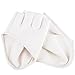 Fashion Ladies Faux PU Leather Half Finger Half Palm Gloves Mitten (White)