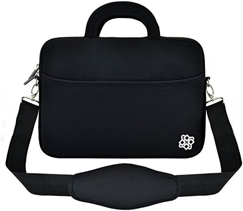 KOZMICC Sleeve for 13" 13.3" Laptops &amp; Chromebooks, Portable Neoprene Shoulder Bag Strap Sleeve Case Bag Handle Accessory Pocket, Compatible with 13-13.3" Laptop / Notebook / Chromebook (Black)