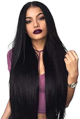 Entranced Styles Long Straight Wig For Women Synthetic Middle Part