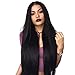 ENTRANCED STYLES Long Straight Black Wig Synthetic Wigs for Women Morticia Addams Wig Middle Part Heat Resistant Fiber 26inch