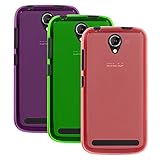 Cbus Wireless 3x Matte Finish TPU Flex-Gel Silicone Cases / Skins / Cover Cases for BLU LIFE PLAY 2 - Semi Transparent Purple, Green, Pink