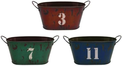 Amazon ガーデニングをもっと楽しくオシャレに ガーデンナンバーバケツ オーバル 3色チョイス アメリカン雑貨アメリカ雑貨 ブルー １１ かご バスケット オンライン通販