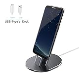 Type C Charging Dock, Aluminum Sync & Fast Charge USB Type C Desktop Stand Cradle Station for Samsung Galaxy S8/ S8+, Nintendo Switch,Google Nexus 6P/5X/Pixel XL, LG G6/G5, Huawei P9 P10