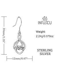 INFUSEU - Pendientes de plata de ley con nudo celta para mujer, diseño irlandés