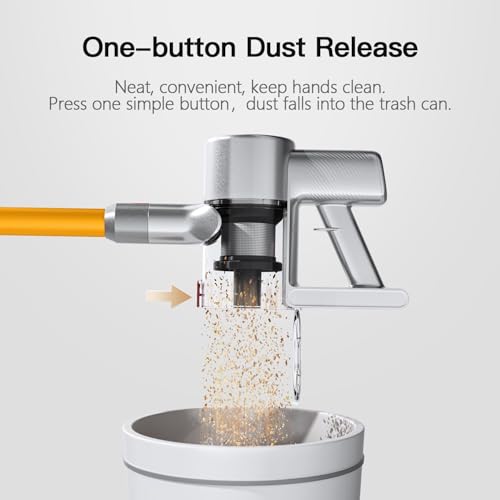 Airbot Cordless Vacuum Cleaner with Laser Dust Detection 25000Pa Suction 1L Dust Capacity Five-Layer HEPA Filtration Carpet and Hard Floor Portable Handheld Wireless Vacuum Cleaner 40min