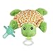 Nookums Paci-Plushies Shakies - Pacifier Holder with Built in Rattle (2 in 1)- Adapts to Name Brand Pacifiers, Suitable for All Ages, Plush Toy Includes Detachable Pacifier (Turtle)