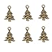 100pcs Vintage Antique Bronze Alloy Christmas Tree Charms Pendant Jewelry Findings for Jewelry Making Necklace Bracelet DIY 21x14mm (100pcs Bronze)