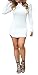 Ermonn Womens Sexy Bodycon Stretch Mini Dresses for Party Club White Long Sleeve T Shirt