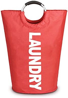 fabric Foldable Laundry Hamper Clothes Storage Basket Bin Organizer Washing Bag (Red)