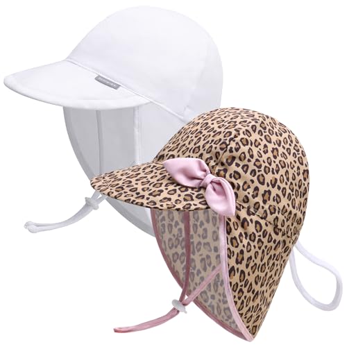 Duoyeree Baby Sun Protection Hat with Neck Flap UPF 50+ Polyester Hat 0-5T at Amazon