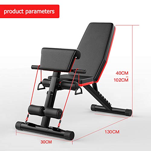 CANMALCHI-Verstellbare-Trainingsbank-Sitzbank-geneigte-Gewichtsbank-fuer-Heimgymnastikuebungen-Ganzkoerpertraining-4in1-Multifunktionale-Fitnessbank
