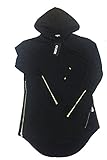 OLRIK Young Men's clothes Hipster Hip Hop ELong Pullover Fashion Hoodie Black M