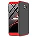 Hardcase for Samsung Galaxy J6 Plus/J6+ Case, Hybrid 3 in 1 Shockproof Hard PC Cover Full Protection Mobile Phone Case (Black+Red, Galaxy J6 Plus/J6+)