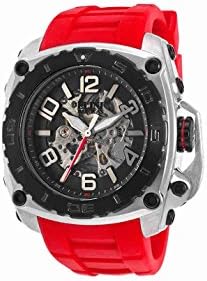 Men's 'The General Prime' Stainless Steel and Silicone Automatic Watch, Color:Red (Model: 20027-01-BB-RDS)