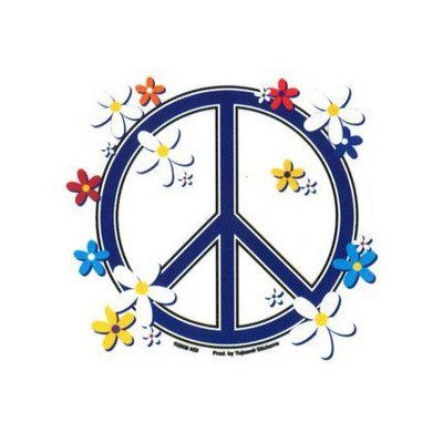 Daisies Peace Sign - Sticker / Decal - Hippie wall decor