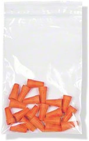 KeepFresh 2" x 2" 2mil Ziplock Clear Single Seal Top Reclosable Zipper Bags - Pack of 100